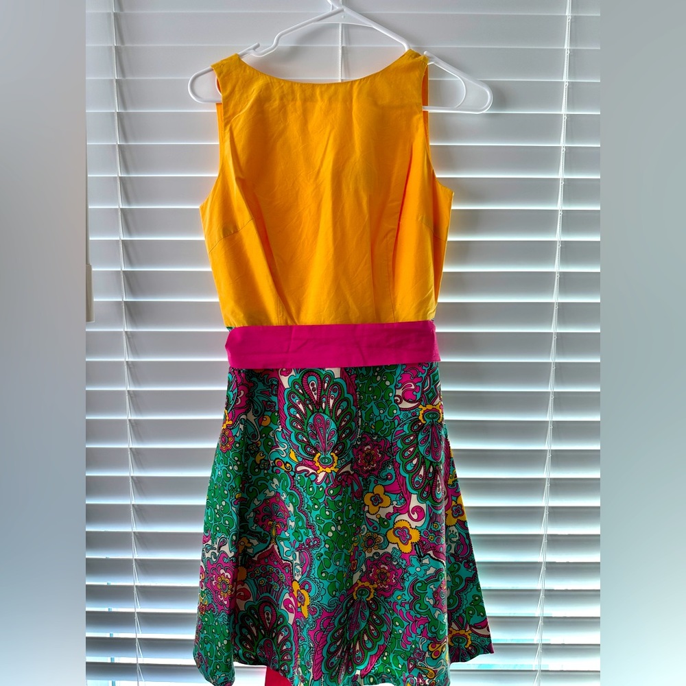 Lilly Pulitzer Sz 6 yellow multicolor dress! Freshly dry cleaned. Spring Summer